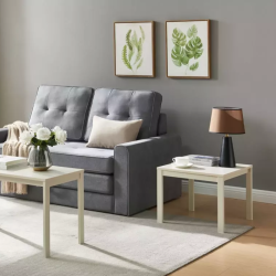 Table basse carrée blanc cassé 50 cm ONYXIA