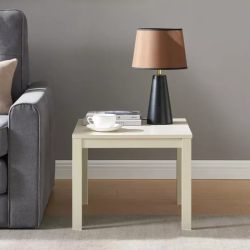 Table basse carrée blanc cassé 50 cm ONYXIA