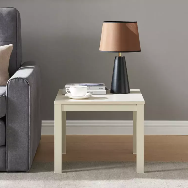 Table basse carrée blanc cassé 50 cm ONYXIA