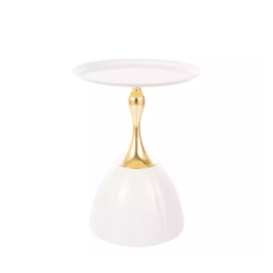 Table basse moderne style contemporain moderne en métal blanc et or ORLENA