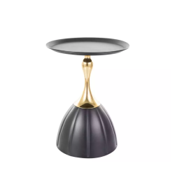 Table basse moderne style contemporain moderne en métal noir et or ORLENA
