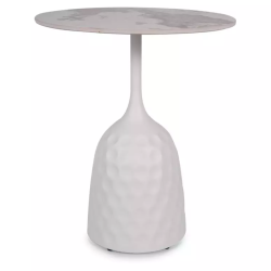 Table basse céramique marbre blanc style contemporain 60 cm SANTORA