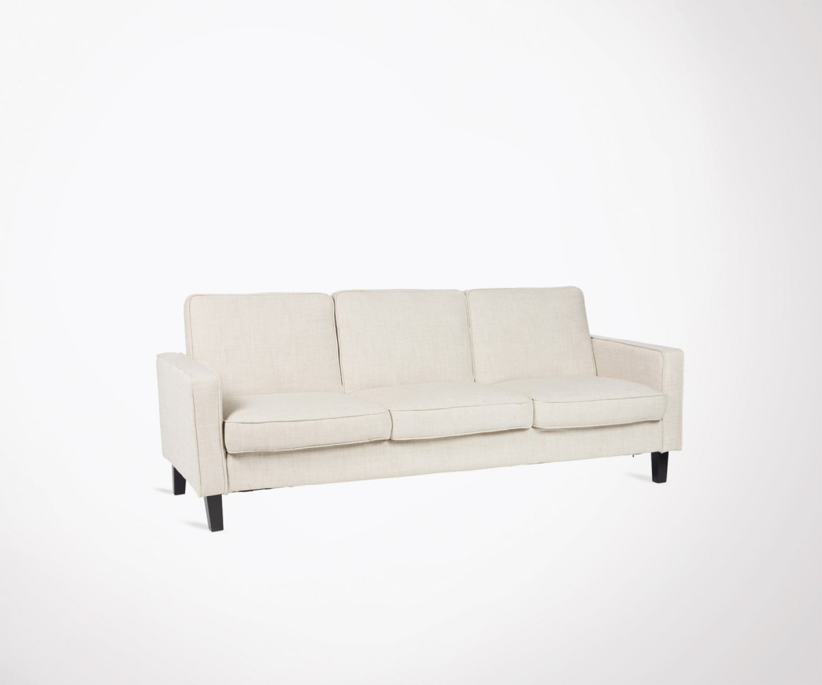 Large 3 Seater Sofa Bed Convertible Light Beige Linen J Line Large 3 Seater Sofa Bed Convertible Light Beige Linen J Line