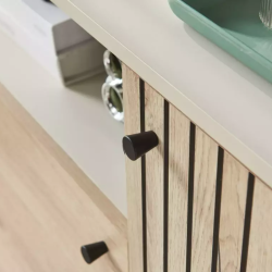 Buffet compact FLY3 chêne alpin et blanc 1 portes et 1 niche encastrée