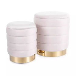 Pouf double fonction en velours avec rangement intégré BILLES