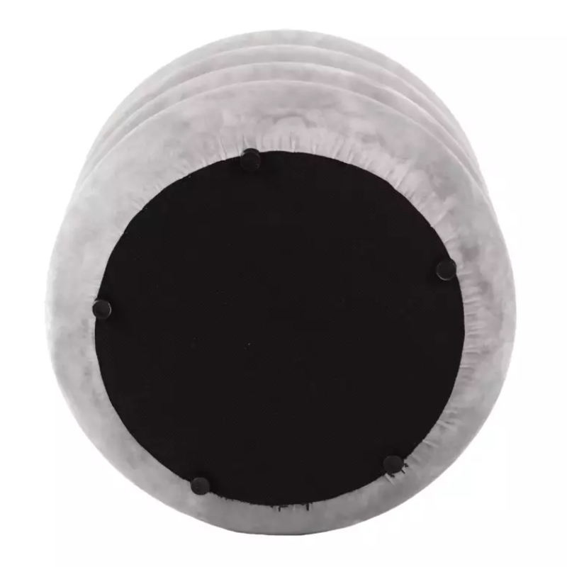 Pouf beige clair en velours avec rangement discret et doux LUMOZ
