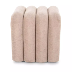 Pouf design beige foncé avec forme sculptée et douce NIMBUZ