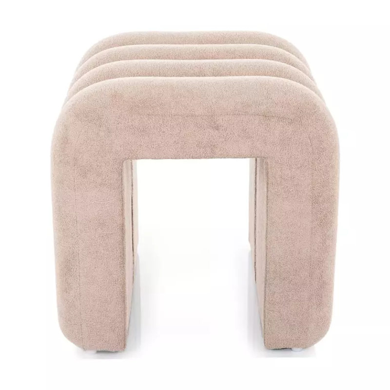 Pouf design beige foncé avec forme sculptée et douce NIMBUZ