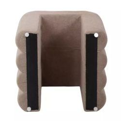 Pouf design beige foncé avec forme sculptée et douce NIMBUZ