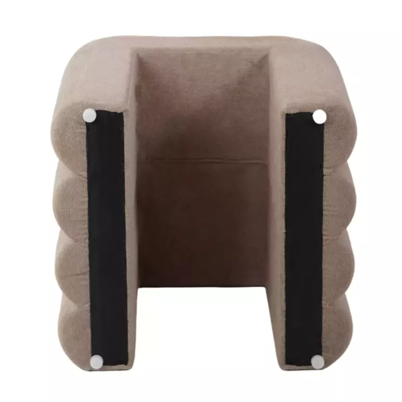 Pouf design beige foncé avec forme sculptée et douce NIMBUZ
