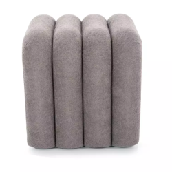 Pouf gris en tissu ondulé au look moderne et confortable NIMBUZ