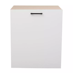 Bureau pliable blanc chêne avec rangements sur roulettes – MILIO