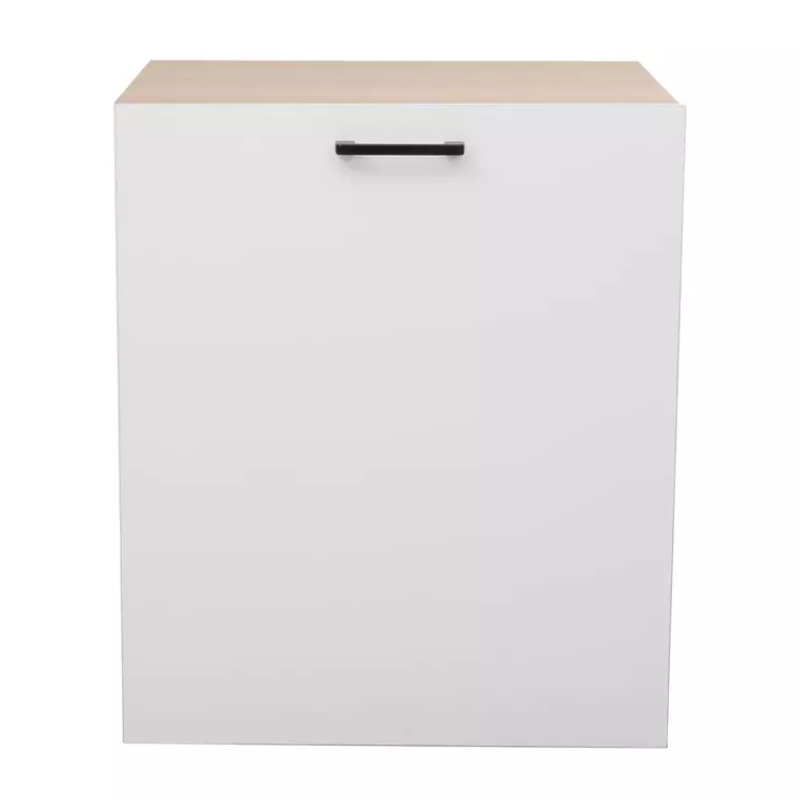 Bureau pliable blanc chêne avec rangements sur roulettes – MILIO