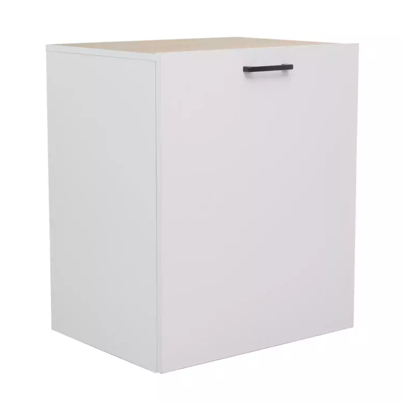 Bureau pliable blanc chêne avec rangements sur roulettes – MILIO