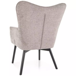 Chaise SALYNE en tissu beige et pieds bois noir mat design