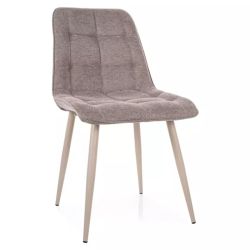 Chaise tissu beige avec structure métal cachemire assise design TIRRES