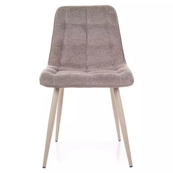 Chaise tissu beige avec structure métal cachemire assise design TIRRES