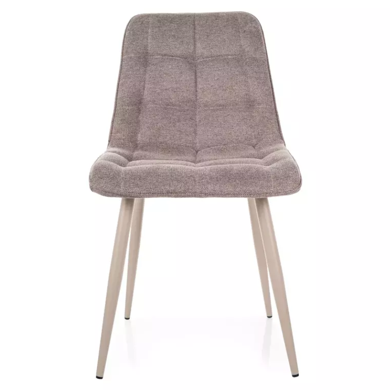 Chaise tissu beige avec structure métal cachemire assise design TIRRES