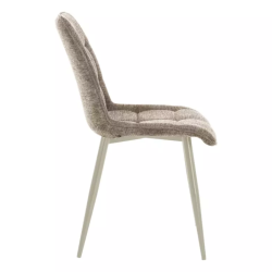 Chaise tissu beige avec structure métal cachemire assise design TIRRES