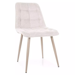Chaise tissu beige pieds métal cachemire confort tendance TIRRES