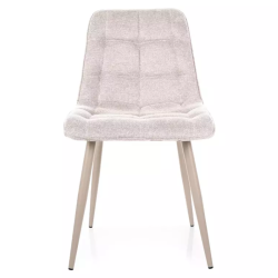 Chaise tissu beige pieds métal cachemire confort tendance TIRRES