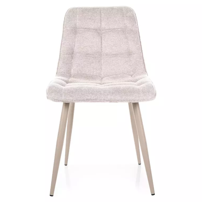 Chaise tissu beige pieds métal cachemire confort tendance TIRRES