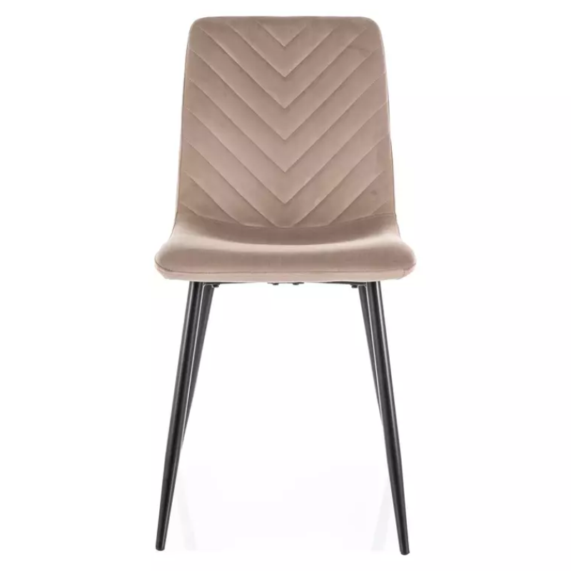 Chaise velours beige pieds noir mat assise stable et look élégant ZUTE
