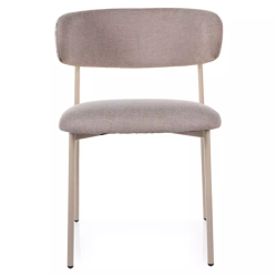 Chaise tissu beige structure métal cachemire confort épuré et design JULIAZ