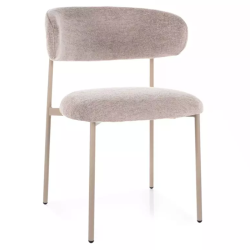 Chaise tissu beige structure métal cachemire confort épuré et design JULIAZ