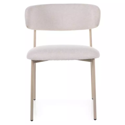 Chaise tissu beige pieds cachemire assise douce et silhouette fine JULIAZ
