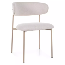 Chaise tissu beige pieds cachemire assise douce et silhouette fine JULIAZ