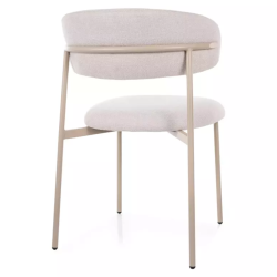 Chaise tissu beige pieds cachemire assise douce et silhouette fine JULIAZ
