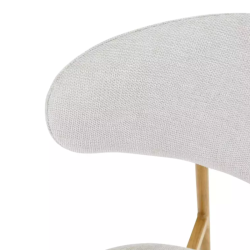 Chaise tissu beige pieds métal chêne forme douce et naturelle JULIAZ