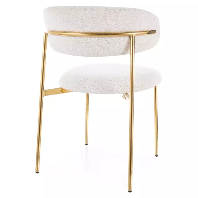 Chaise tissu beige avec structure métal doré style raffiné et minimal JULIAZ