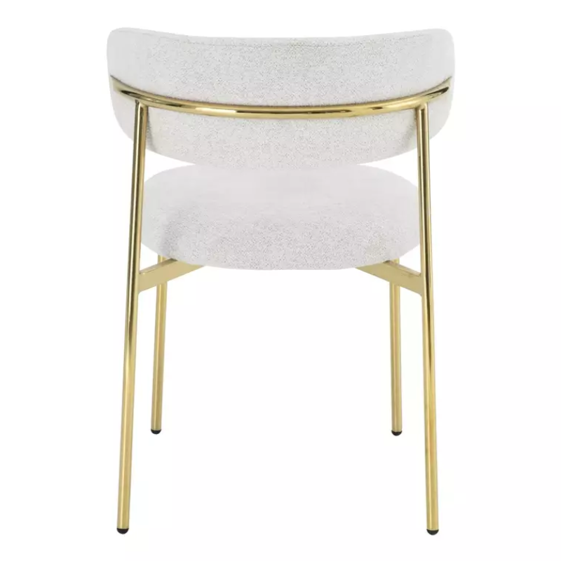 Chaise tissu beige avec structure métal doré style raffiné et minimal JULIAZ