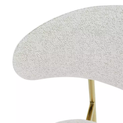 Chaise tissu beige avec structure métal doré style raffiné et minimal JULIAZ