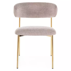 Chaise tissu beige pieds doré métal confort chic rembourré JULIAZ