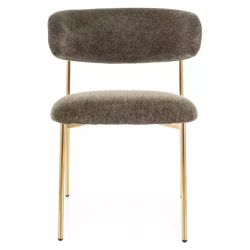 Chaise tissu olive pieds métal doré design élégant et assise moelleuse JULIAZ