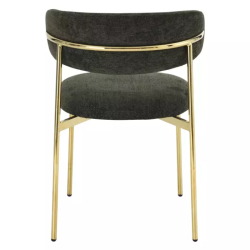 Chaise tissu olive pieds métal doré design élégant et assise moelleuse JULIAZ