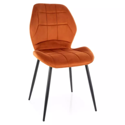 Chaise velours cannelle pieds métal noir mat style chaleureux et moderne NEPTYN