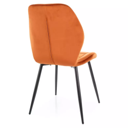 Chaise velours cannelle pieds métal noir mat style chaleureux et moderne NEPTYN