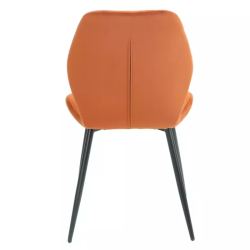 Chaise velours cannelle pieds métal noir mat style chaleureux et moderne NEPTYN