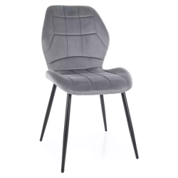 Chaise velours couleur gris métal noir mat confort actuel NEPTYN