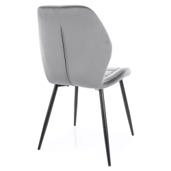 Chaise velours couleur gris métal noir mat confort actuel NEPTYN