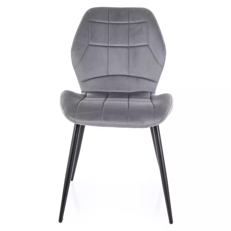 Chaise velours couleur gris métal noir mat confort actuel NEPTYN