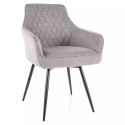 Chaise grise pivotante avec fonction retour automatique et assise moelleuse SALISZ