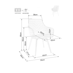 Chaise grise pivotante avec fonction retour automatique et assise moelleuse SALISZ