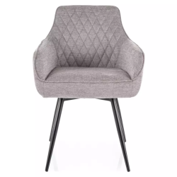 Chaise grise pivotante avec fonction retour automatique et assise moelleuse SALISZ