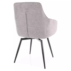 Chaise grise pivotante avec fonction retour automatique et assise moelleuse SALISZ