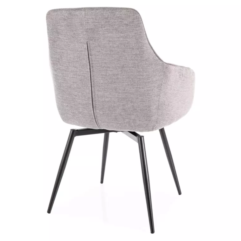 Chaise grise pivotante avec fonction retour automatique et assise moelleuse SALISZ